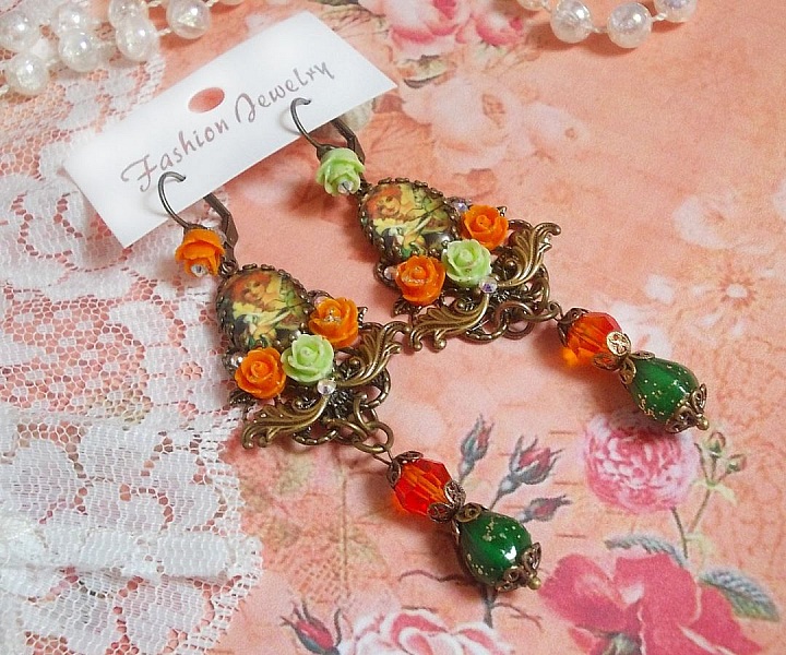 BO Fairy Aloes Pumpkin skapad med cabochoner av f&ouml;rstoringsglas, rosor av harts och kristaller.