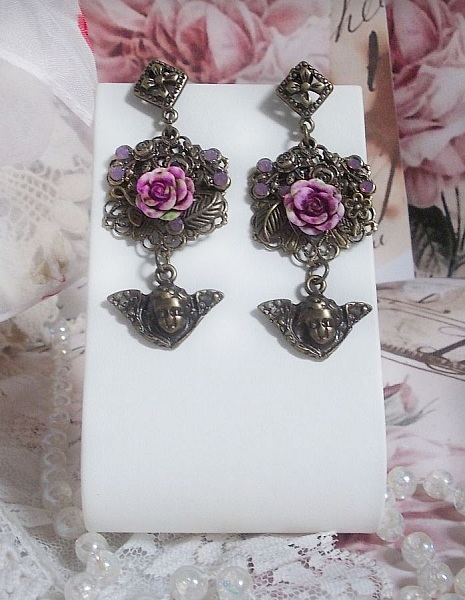 BO Secrets des Angelots skapad med rosor i harts, Angelot berlocker, tryck och kristaller