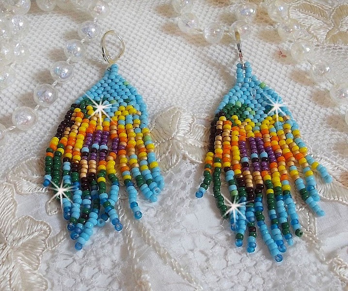 BO Solros skapad med v&aring;rf&auml;rgade stenar och silversvampar 925/1000