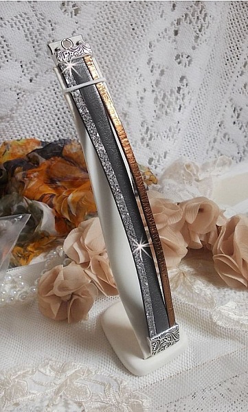 Bracelet Arnaud Homme avec des lacets de cuir et un fermoir aimant&eacute;