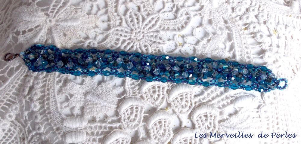 Belle de Nuit-armband med bohemiska glasfacetter och snurrande toppar i Swarovski-kristall