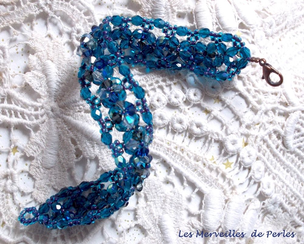 Belle de Nuit-armband med bohemiska glasfacetter och snurrande toppar i Swarovski-kristall