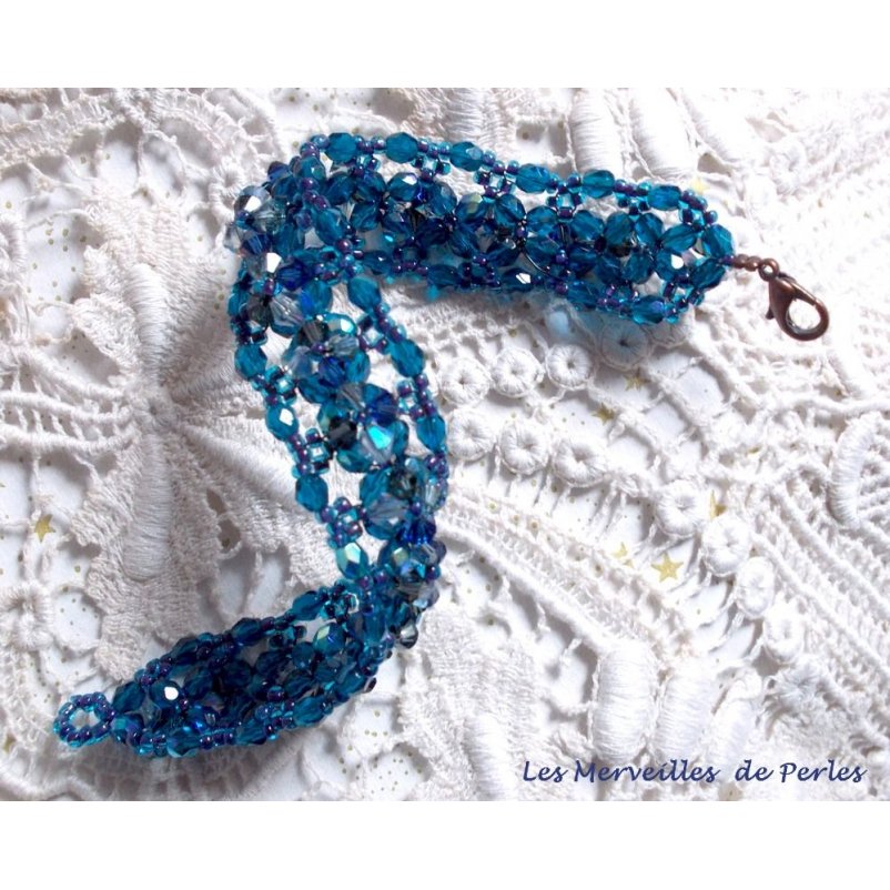 Belle de Nuit-armband med bohemiska glasfacetter och snurrande toppar i Swarovski-kristall