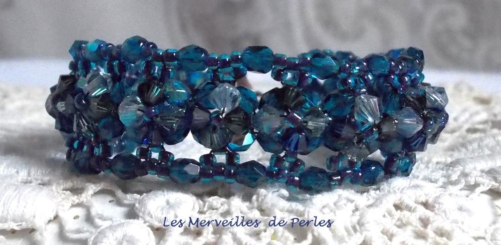 Belle de Nuit-armband med bohemiska glasfacetter och snurrande toppar i Swarovski-kristall