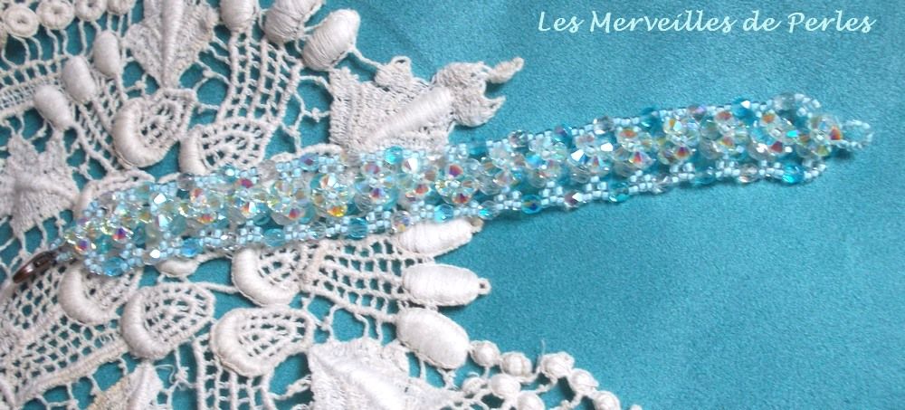 Crystal Blue armband med Swarovski-kristallfacetter och spinnare