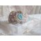 Mint Lace Cuff Bracelet Haute-Couture broderad med Swarovski-kristaller, bohemiska glaspärlor, fröpärlor och harts Lucite blommor