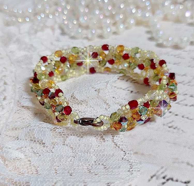 Provencalt armband med Swarovski-kristaller med snurrande toppar och facetter
