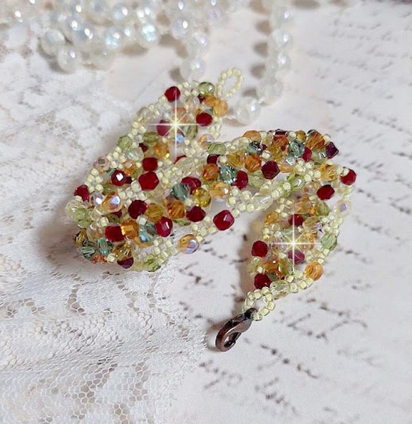 Provencalt armband med Swarovski-kristaller med snurrande toppar och facetter
