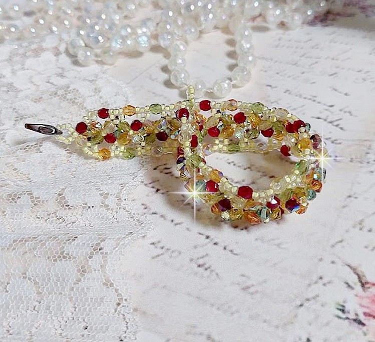 Provencalt armband med Swarovski-kristaller med snurrande toppar och facetter