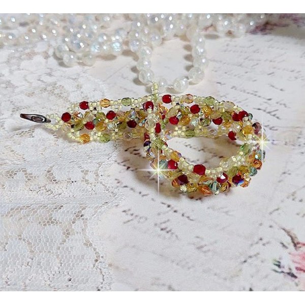 Provencalt armband med Swarovski-kristaller med snurrande toppar och facetter