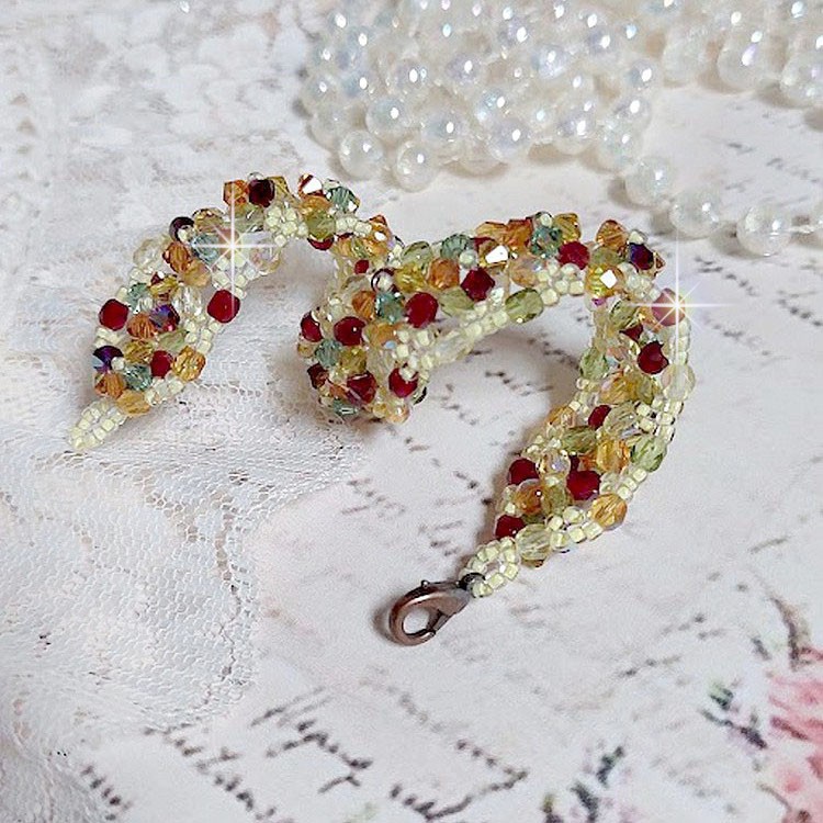 Provencalt armband med Swarovski-kristaller med snurrande toppar och facetter