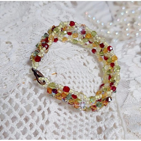 Provencalt armband med Swarovski-kristaller med snurrande toppar och facetter