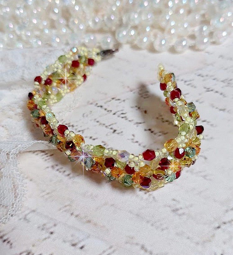 Provencalt armband med Swarovski-kristaller med snurrande toppar och facetter