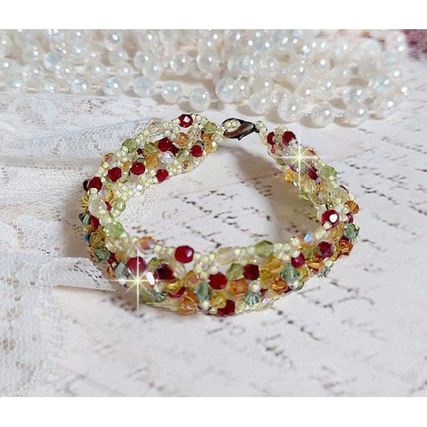 Provencalt armband med Swarovski-kristaller med snurrande toppar och facetter