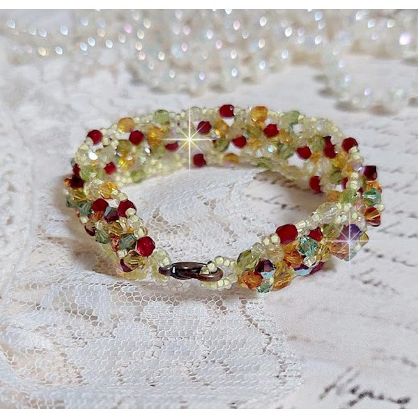 Provencalt armband med Swarovski-kristaller med snurrande toppar och facetter