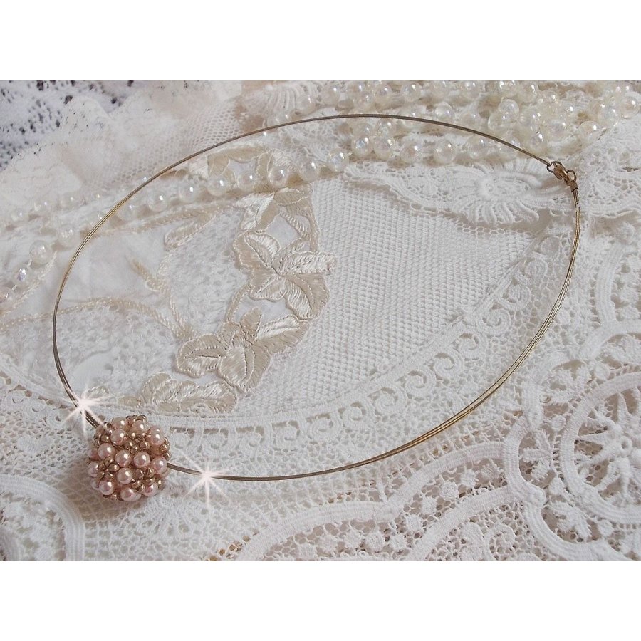 Pearl Ball hängande halsband med Swarovski kristallpärlor