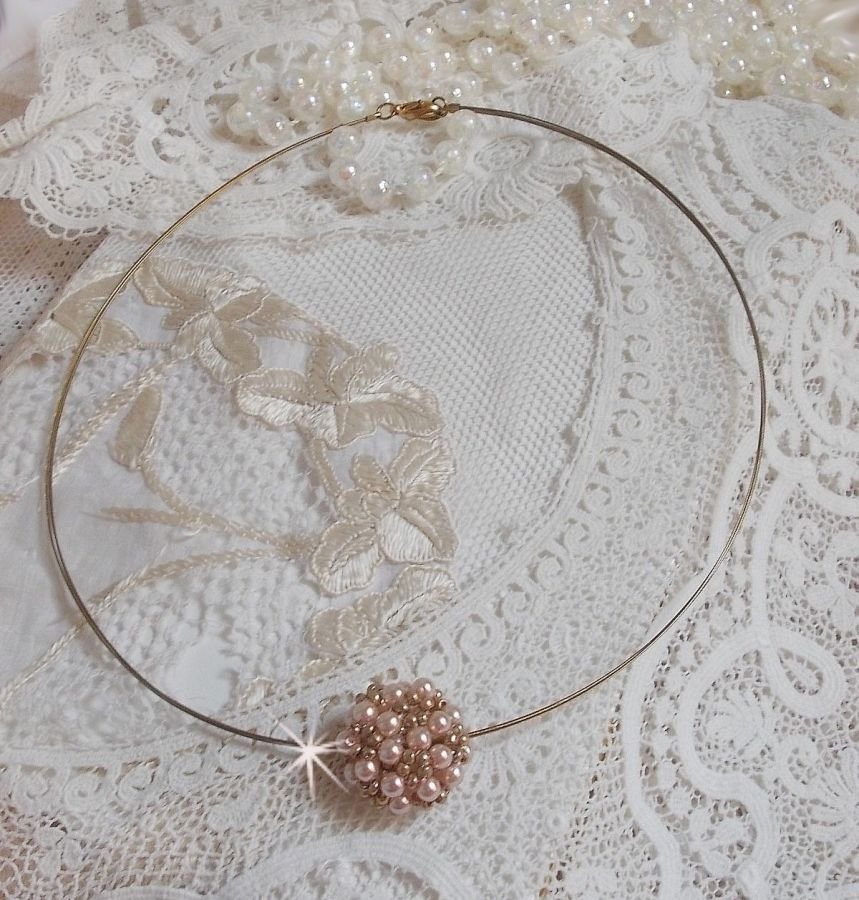 Pearl Ball hängande halsband med Swarovski kristallpärlor