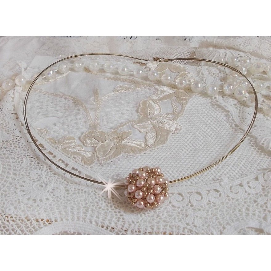 Pearl Ball hängande halsband med Swarovski kristallpärlor