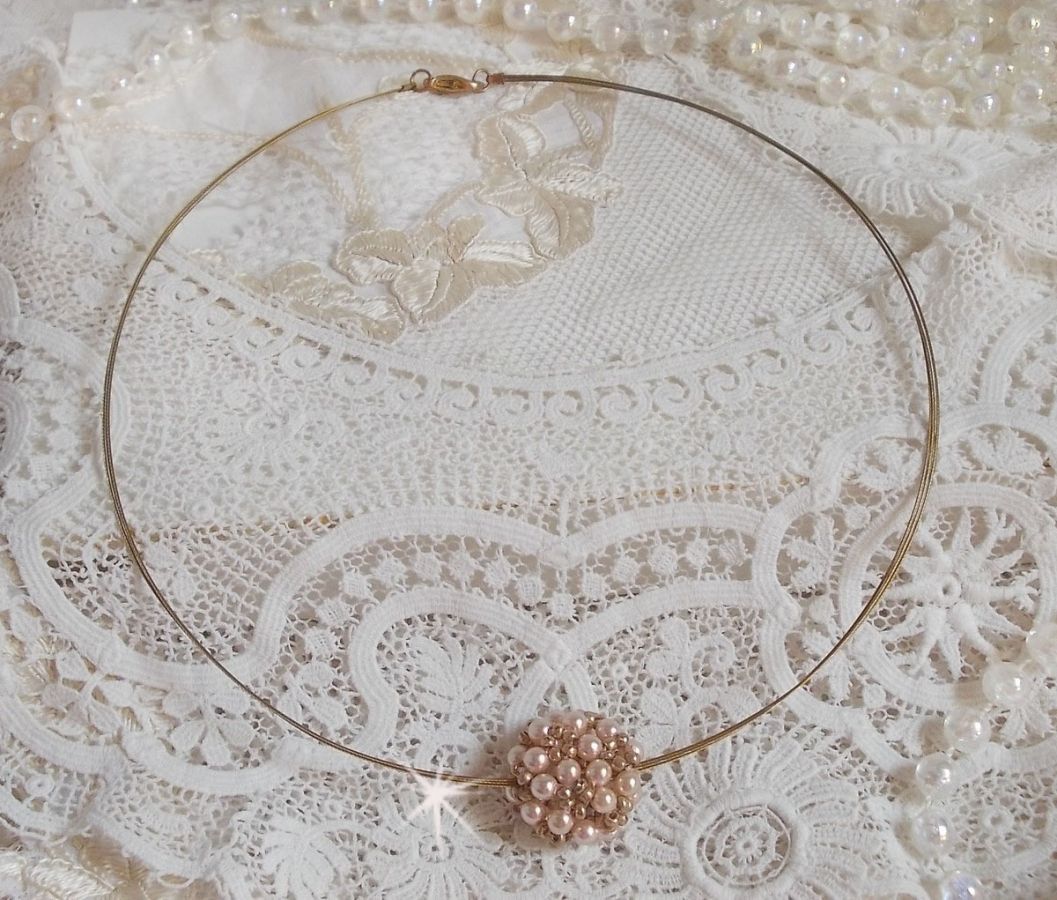 Pearl Ball hängande halsband med Swarovski kristallpärlor