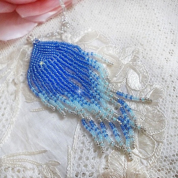 Soft Blue Dreams h&auml;nge skapat med himmelsbl&aring;, safir, silver kvalitet fr&ouml; p&auml;rlor med 925/1000 Sterling Silver tillbeh&ouml;r