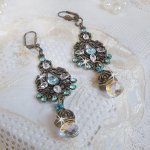BO Lady in Blue monterad med Swarovski-kristaller och zirkonium med bronstillbehör