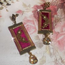 Vintage Arabesque BO skapad med Bordeaux flätor, Swarovski kristaller och vackra accessoarer. 