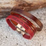 Blandat läderarmband 9mm justerbart lås