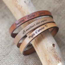 Individuellt graverat läderarmband för män val av spänne 