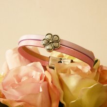 Duo-armband i läder med blommönster för personlig anpassning 