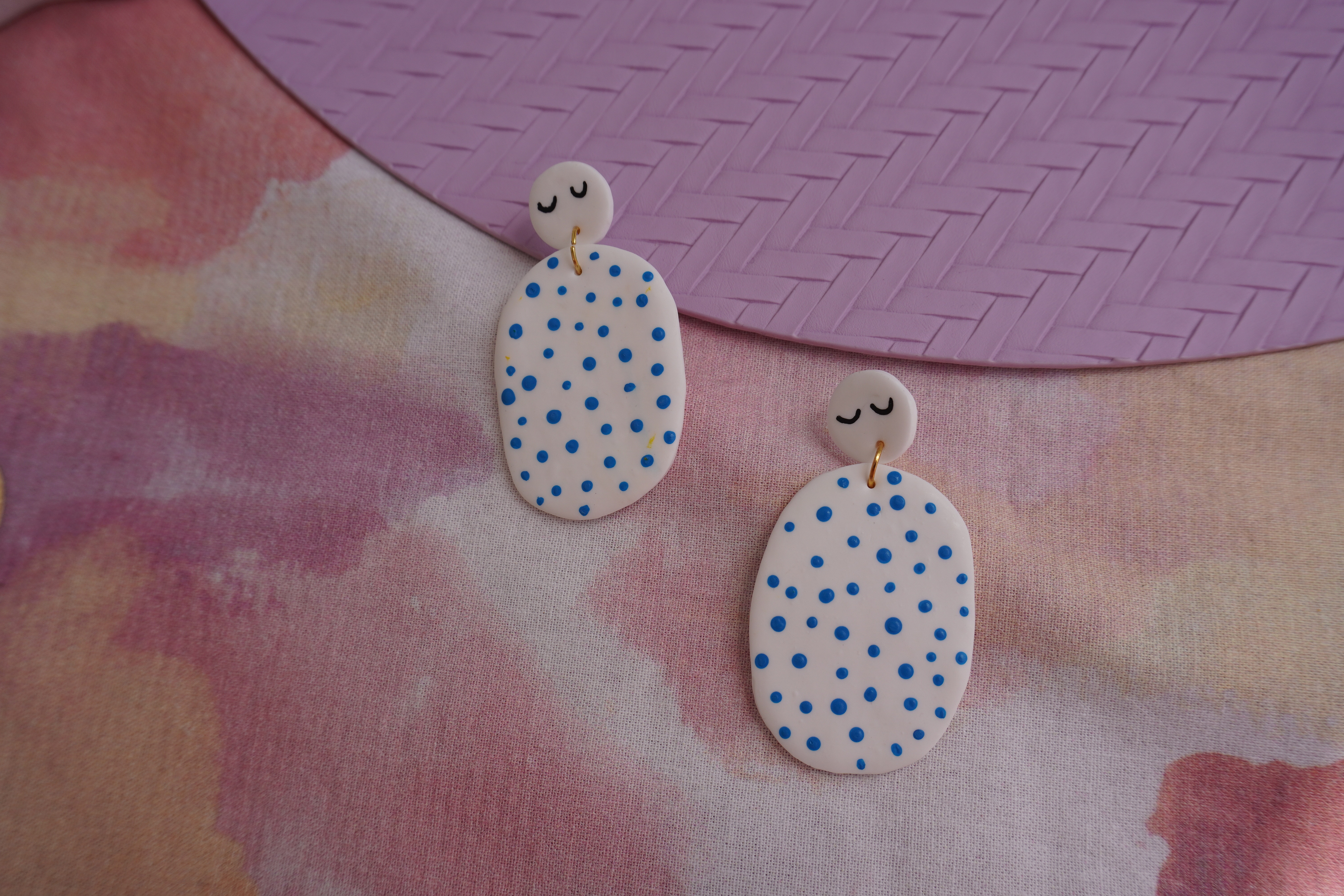 Boucles d'oreilles en argile polym&egrave;re Bourgeon