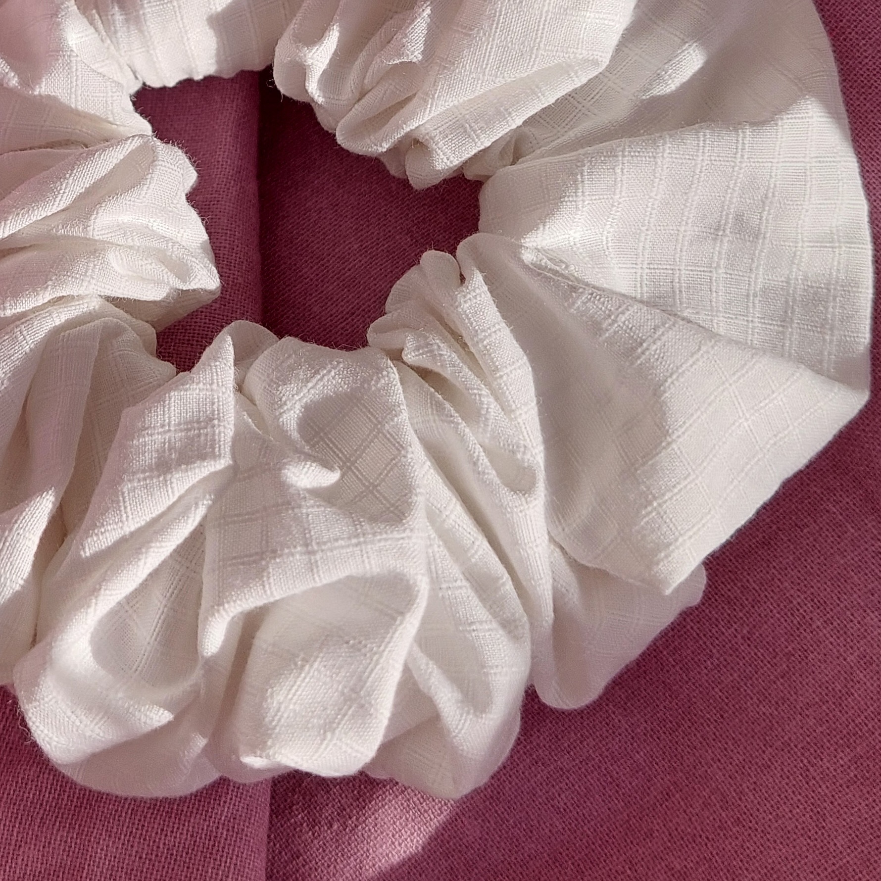 Chouchou Foulchy blanc &agrave; minis carreaux - Nuage