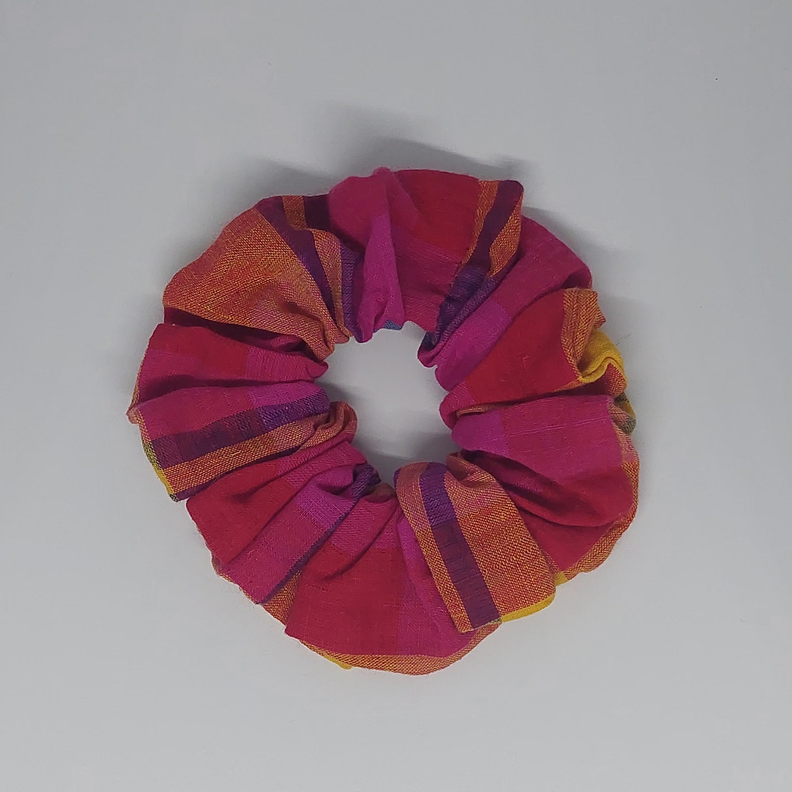 Chouchou &agrave; carreaux multicolore -  Automne