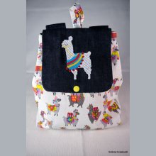 Broderad lama ryggsäck för barn